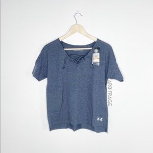 Under Armour Heat Gear Grey Lace Up Tee